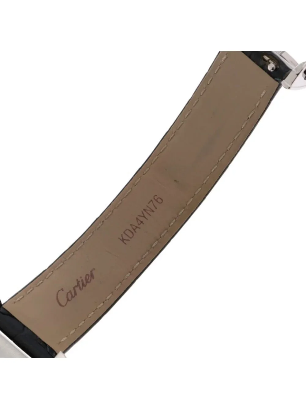 Cartier Tank American MM Watch Steel Crocodile Leather Silver Dial Quartz